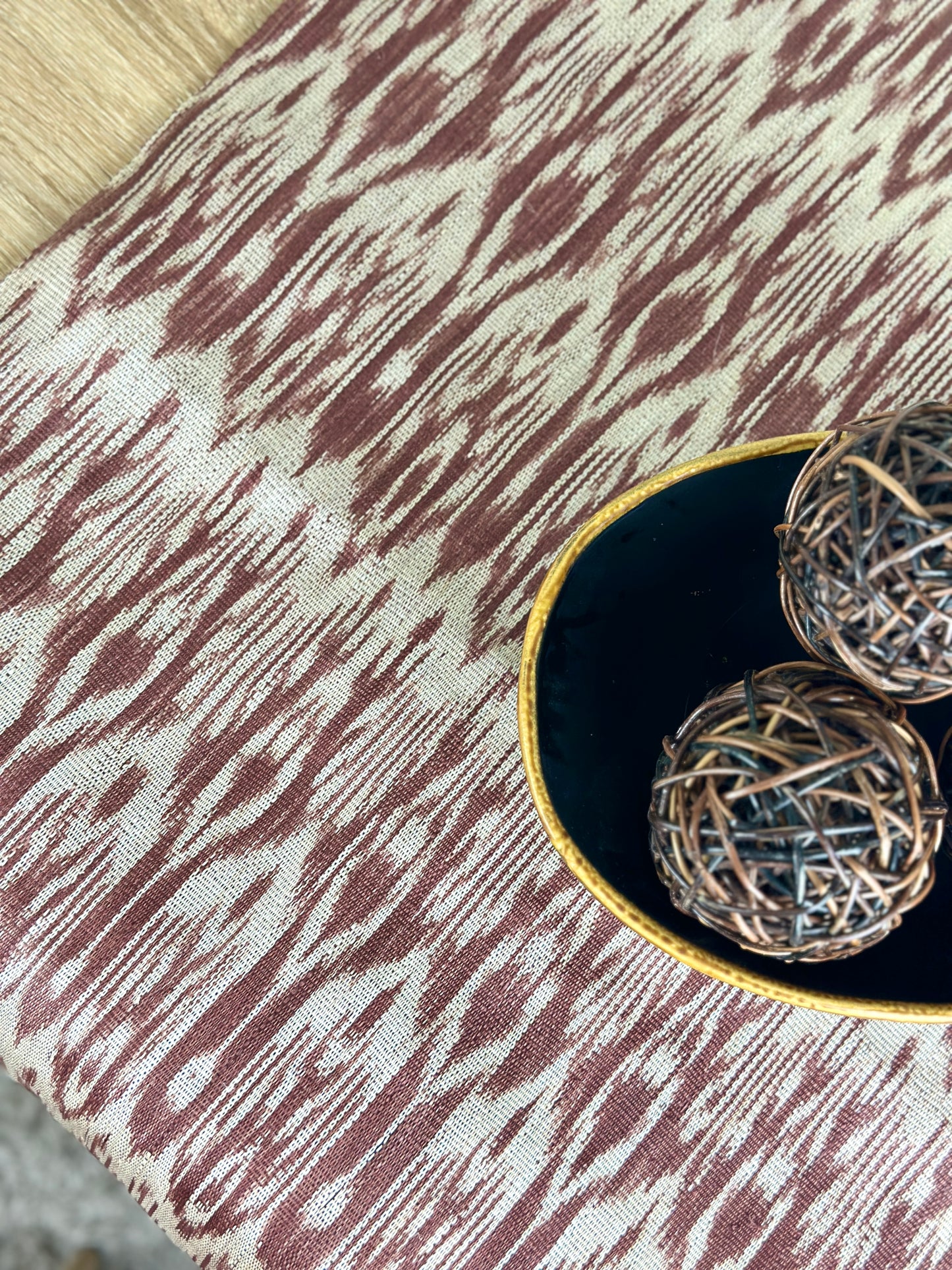T'nalak Table Runner with Mini Brass Bells