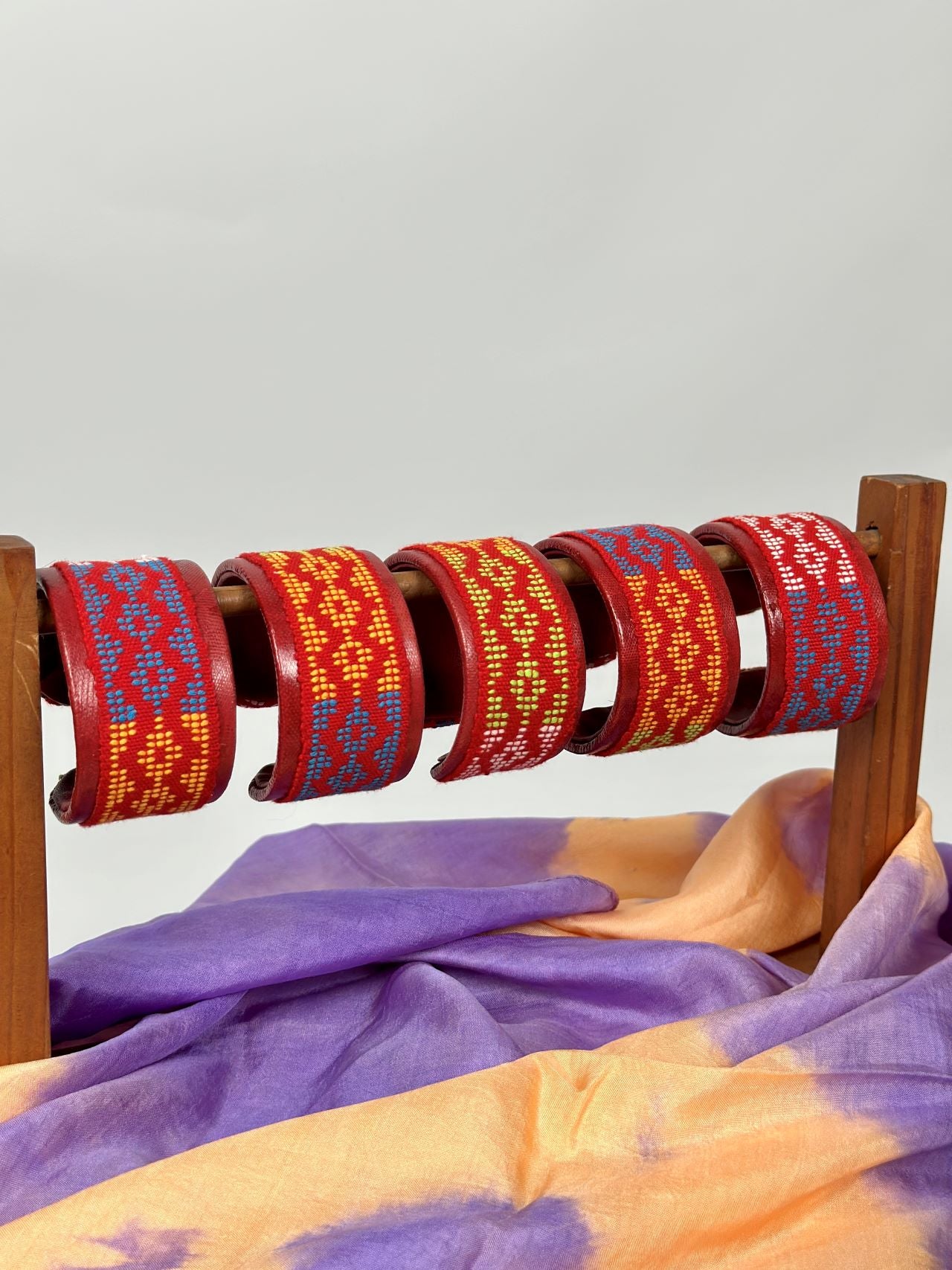 Langkit Genuine Leather Cuff - Red