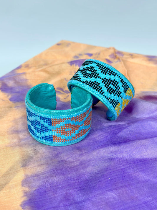 Langkit Leather Cuff - Turquoise