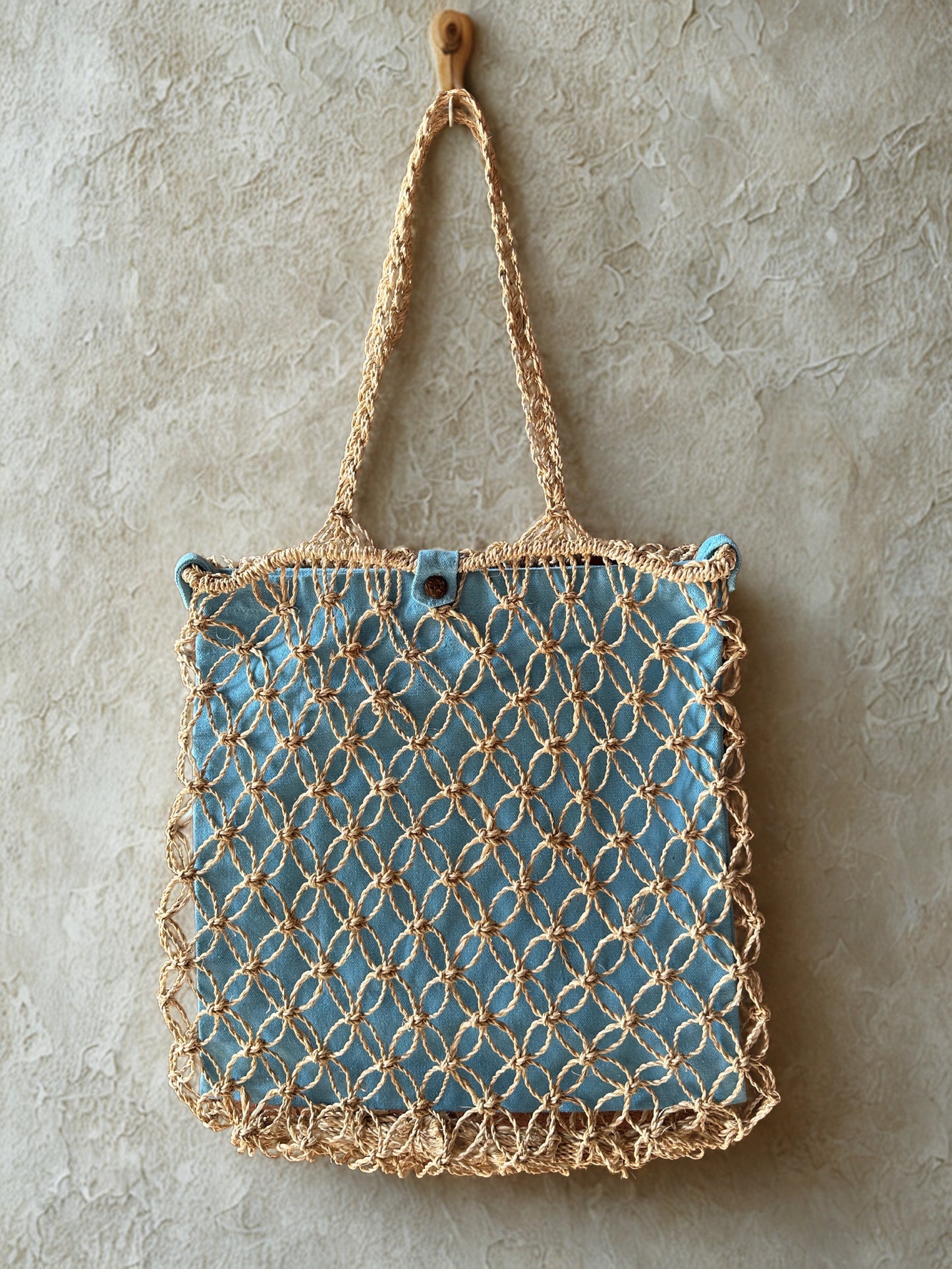 Abaca Macrame Tote with Removable Inner Bag