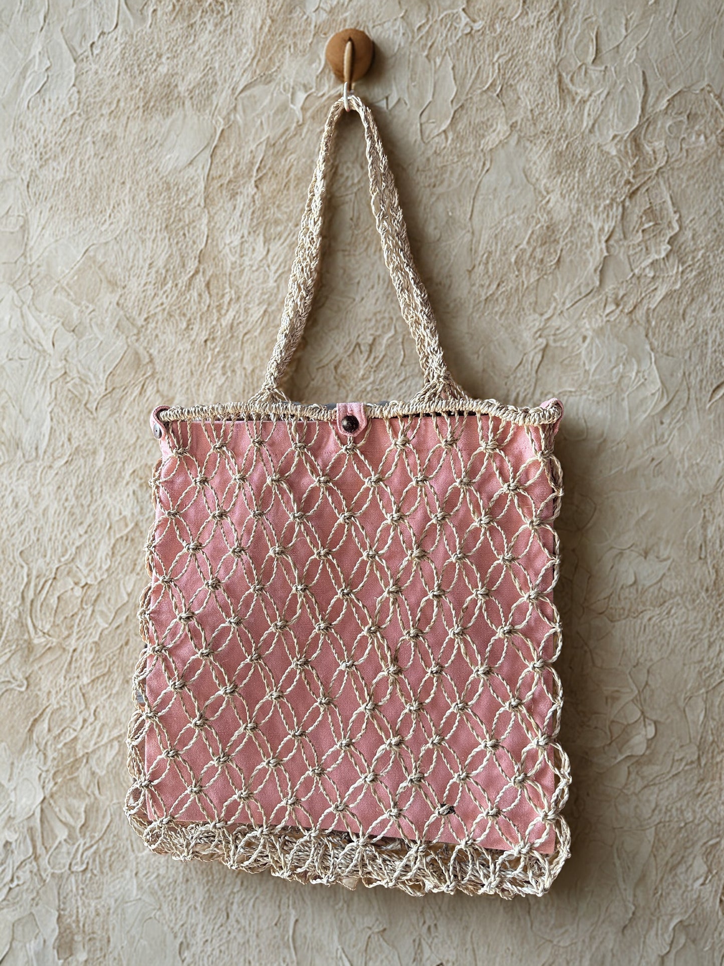 Abaca Macrame Tote with Removable Inner Bag