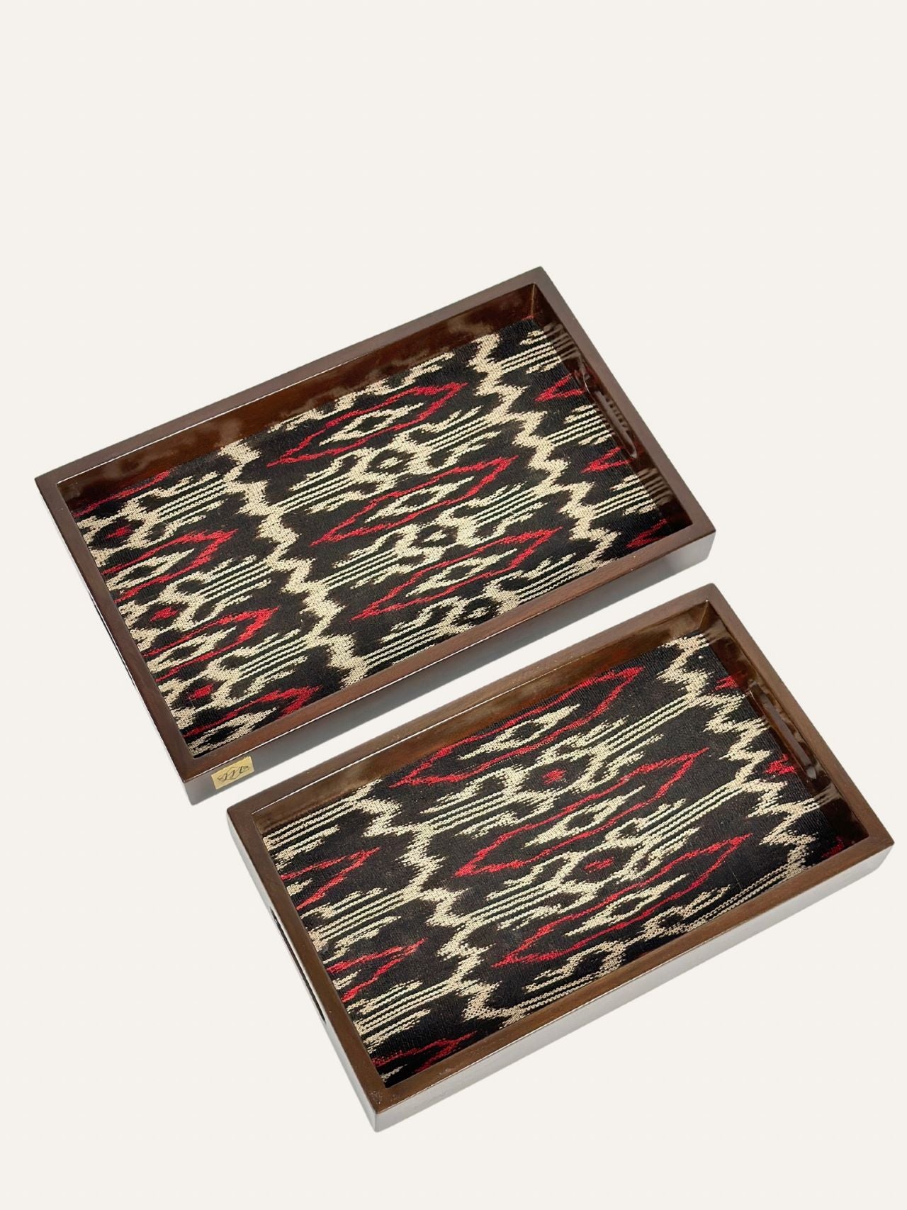 Set of 2 T'nalak Nesting Serving Trays - Traditional Color