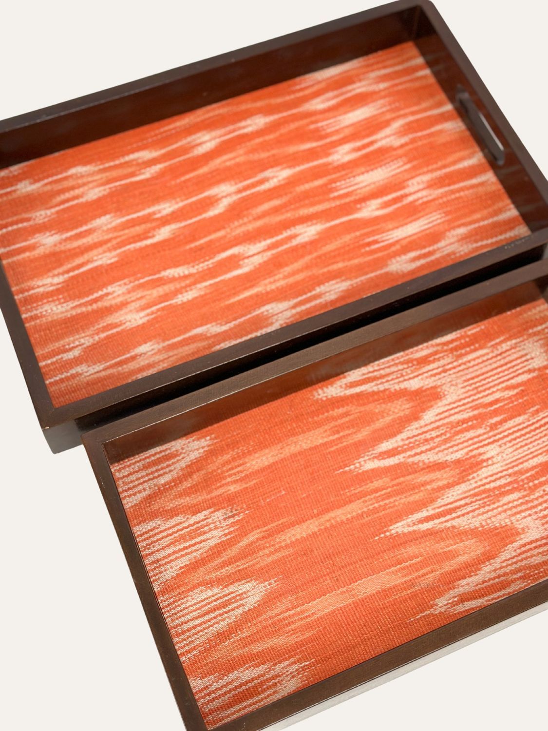 Set of 2 T'nalak Nesting Serving Trays - Orange