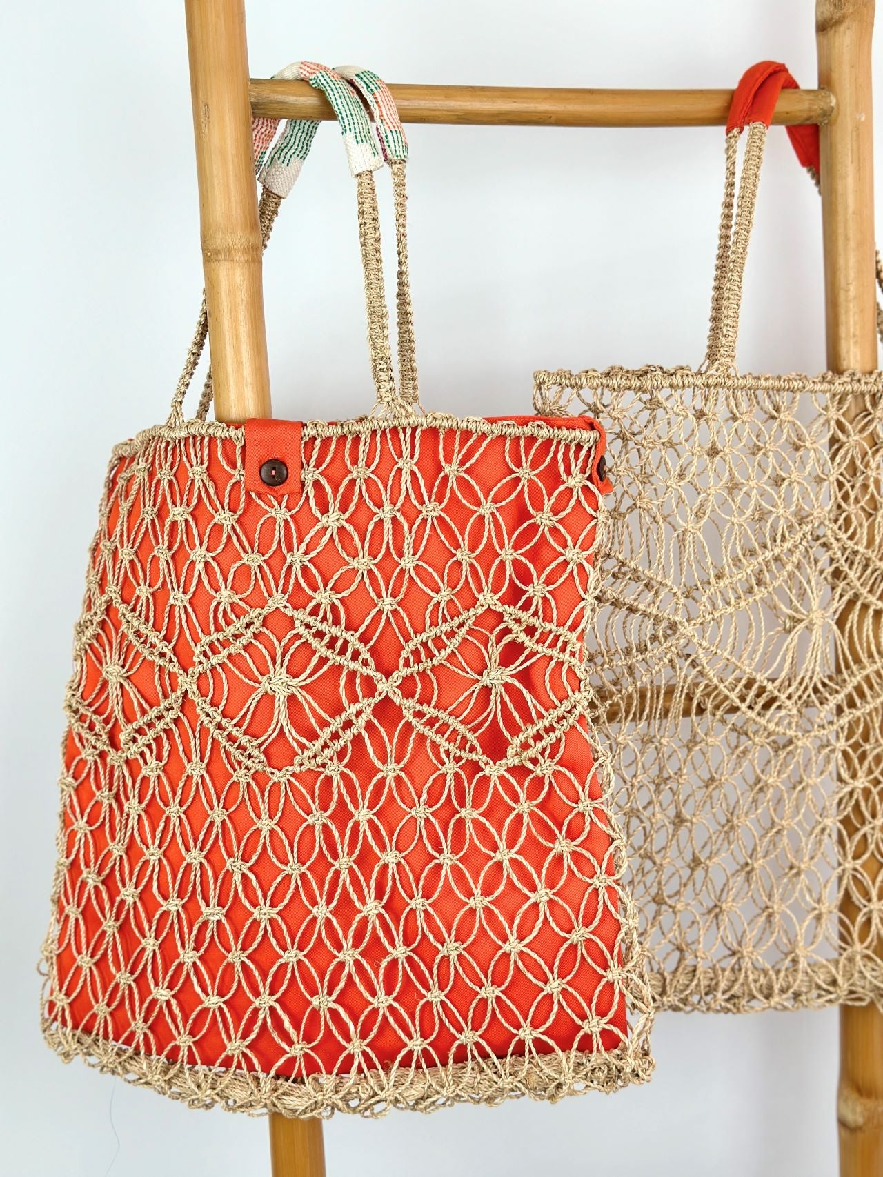 Abaca Macrame Tote with Removable Inner Bag