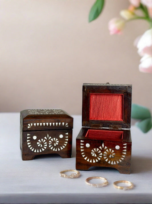 Handmade baor or wooden box made of hardwood or narra from Maranao craftsman of Tugaya, Lanao del Sur with traditional Maranao okir carvings and mother of pearl shells_jewelry box by Malingkat Weaves from the Philippines